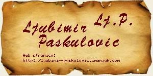 Ljubimir Paskulović vizit kartica